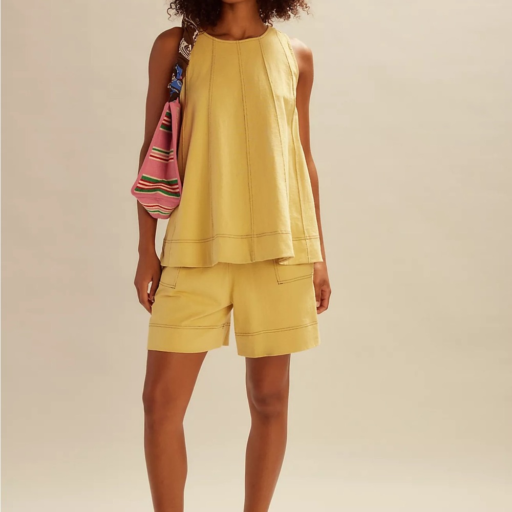 NWT Free People Strada Set Top and Shorts Size XL Color Pampas